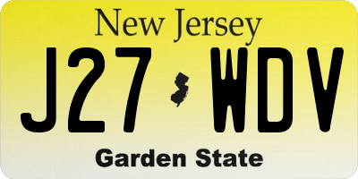 NJ license plate J27WDV