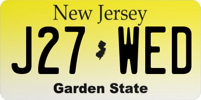 NJ license plate J27WED