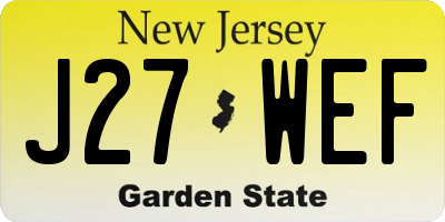 NJ license plate J27WEF
