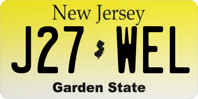 NJ license plate J27WEL