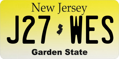 NJ license plate J27WES