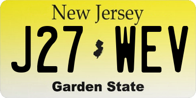 NJ license plate J27WEV