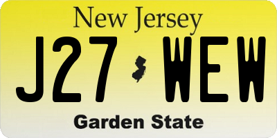 NJ license plate J27WEW