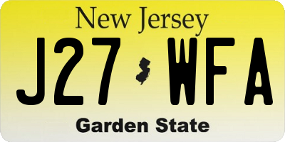 NJ license plate J27WFA
