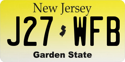 NJ license plate J27WFB