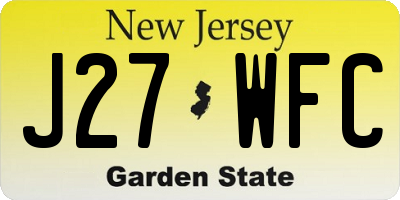 NJ license plate J27WFC