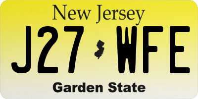 NJ license plate J27WFE