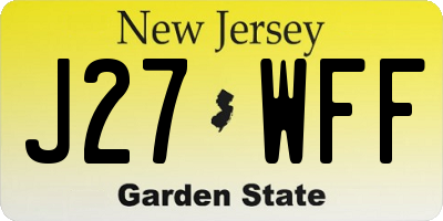 NJ license plate J27WFF