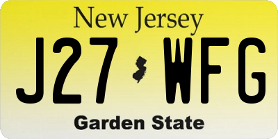 NJ license plate J27WFG