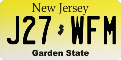 NJ license plate J27WFM