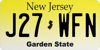 NJ license plate J27WFN