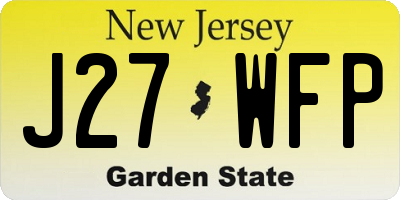 NJ license plate J27WFP
