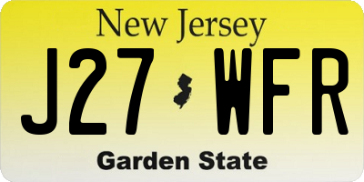 NJ license plate J27WFR