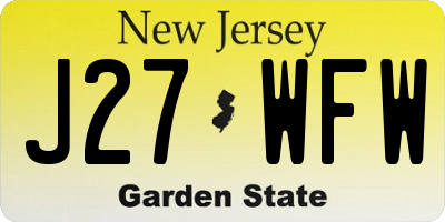 NJ license plate J27WFW