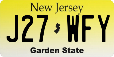 NJ license plate J27WFY