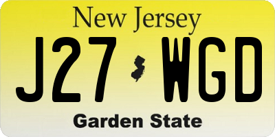 NJ license plate J27WGD