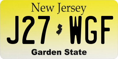 NJ license plate J27WGF