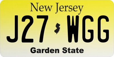 NJ license plate J27WGG