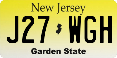 NJ license plate J27WGH