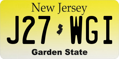 NJ license plate J27WGI
