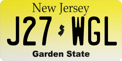 NJ license plate J27WGL