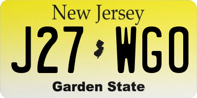 NJ license plate J27WGO