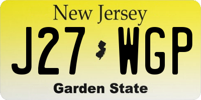NJ license plate J27WGP