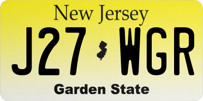 NJ license plate J27WGR
