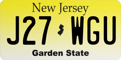 NJ license plate J27WGU
