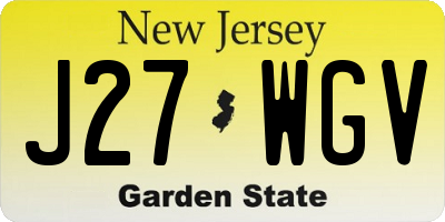 NJ license plate J27WGV