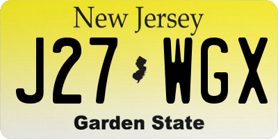 NJ license plate J27WGX