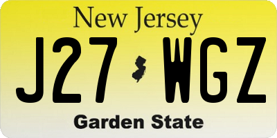 NJ license plate J27WGZ
