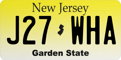 NJ license plate J27WHA