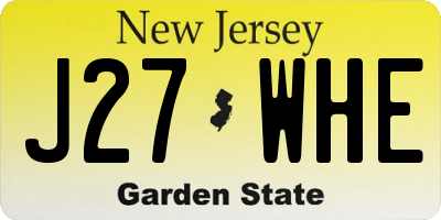 NJ license plate J27WHE
