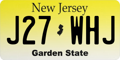 NJ license plate J27WHJ