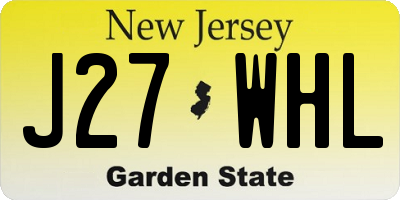 NJ license plate J27WHL