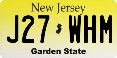NJ license plate J27WHM