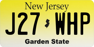 NJ license plate J27WHP