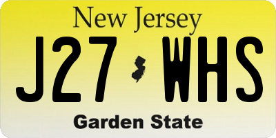 NJ license plate J27WHS