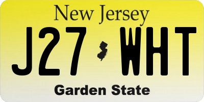 NJ license plate J27WHT