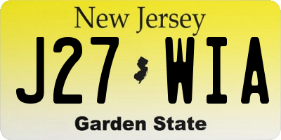 NJ license plate J27WIA