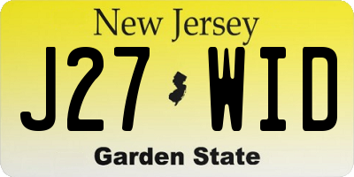 NJ license plate J27WID