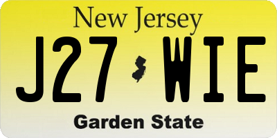 NJ license plate J27WIE