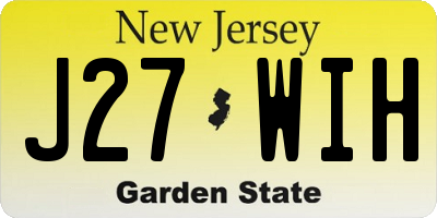 NJ license plate J27WIH