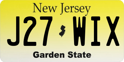 NJ license plate J27WIX