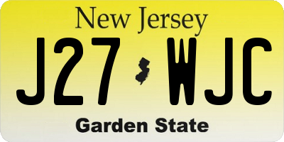 NJ license plate J27WJC