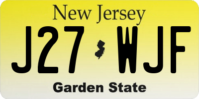 NJ license plate J27WJF