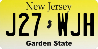 NJ license plate J27WJH