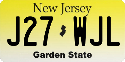 NJ license plate J27WJL