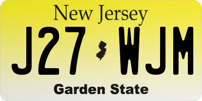 NJ license plate J27WJM